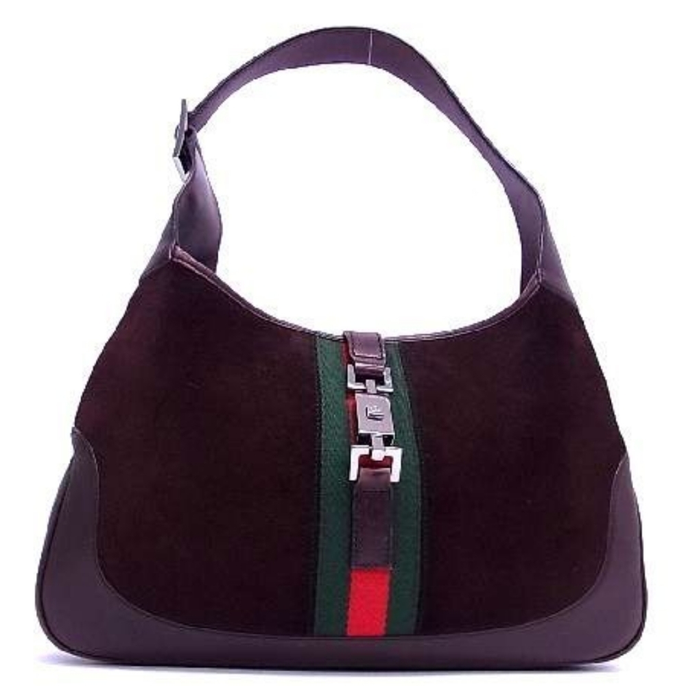 Gucci Brown Suede Jackie Nailhead Hobo
